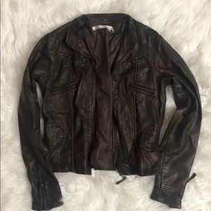 Max Studio Brown Leather Jacket